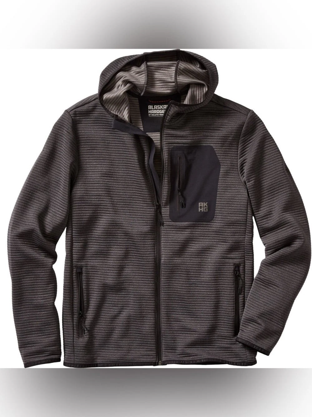 Alaskan Hardgear AKHG Blackburn Grid Fleece Full Zip Hoodie Gray Men’s S image 1