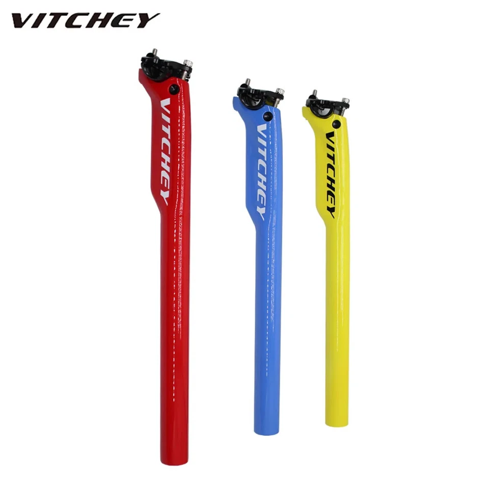 Tija de sillín de bicicleta de carbono tubo de asiento de bicicleta de carretera de montaña 27,2/30,8/31,6*350/400 mm Foto 2 de 4