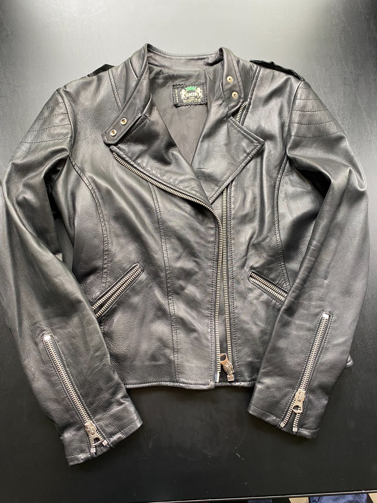 Roma Alta Moda Women’s Black Leather Jacket - US size 6/M - ITALY size 42