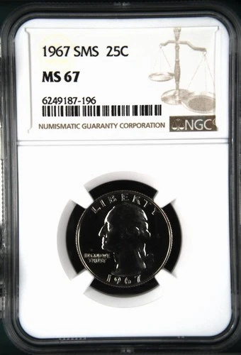 1967 Special Mint Set Washington Quarter Graded NGC MS-67
