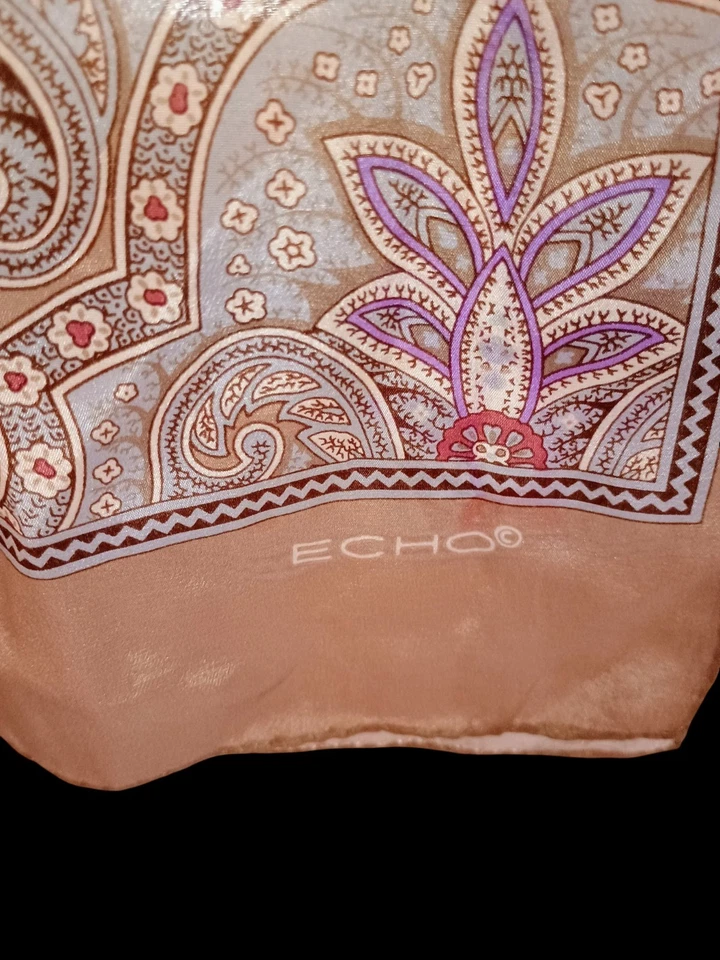 Cachecol Echo japonês 100% seda paisley 8" X 48" - Imagem 3 de 4