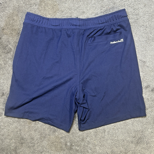 Avalanche Men’s Large Shorts Blue Poly Spandex Stretch Cinch Cord Waist Band - Picture 2 of 5