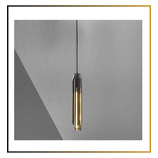 Smoke Gray Crystal Pendant Light - 15 inch