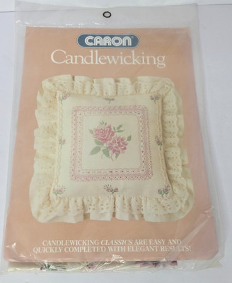Caron Candlewicking Kit Country Rose Pillow 14''x14'' with Ruffle