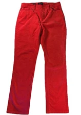 Charter Club Lexington Straight Corduroy Pants Red Women’s Sz 8 Mid Rise Casual