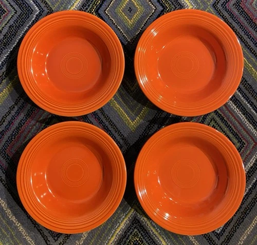 Vintage Fiesta Bowls Radioactive Red 8.25" Salad Soup Cereal Fiestaware HLC USA