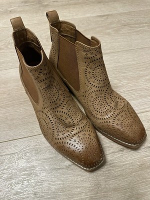 Spring Step Carlita Women Chelsea Boots Size 38/7.5 Brown Leather Pull On Bootie