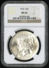 US Coin 1922 Peace Silver Dollar NGC MS65 NO RESERVE!