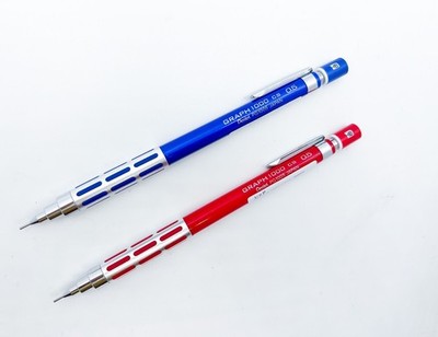 Neu Pentel Graph 1000 CS Pg1005 2 Stück Zeichnung Druckbleistift blau & rot