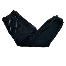 Justice Girls Size 12 Black Jogger Pants Zipper Pockets Drawstring 22 Inseam