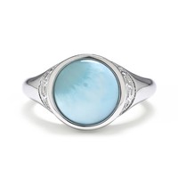 Cavill Larimar Ring 2,95Ct Rhodiniert 925 Sterling Silber Damen Echtschmuck