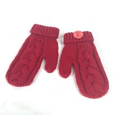 LOUIS VUITTON logo Mitten accessories with badge gloves wool Red