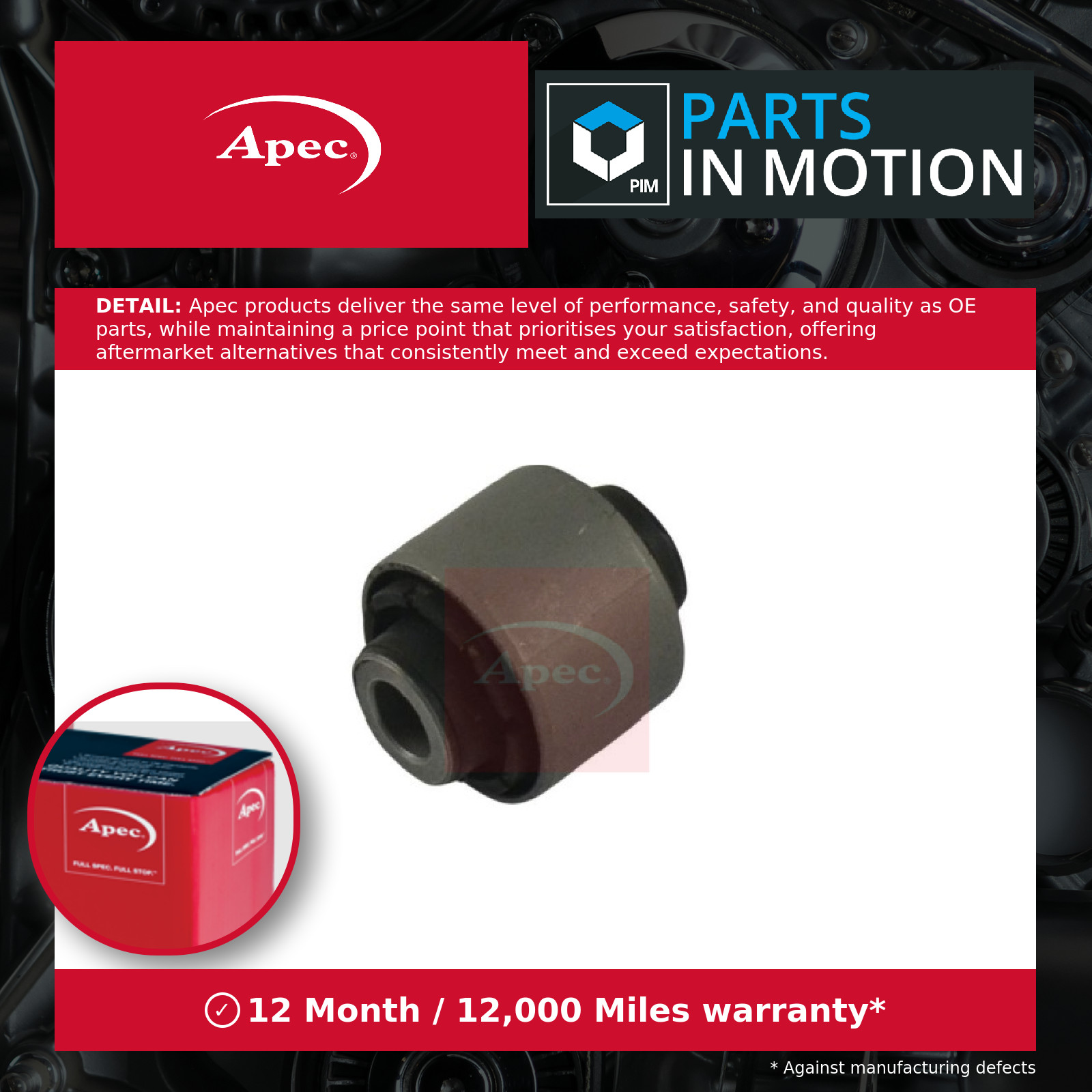 Wishbone / Control / Trailing Arm Bush Rear Upper, Left or Right AST8557 Apec