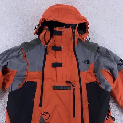 North Face Steep Tech Jacket Mens Medium Orange Hooded Ski Parka