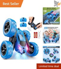 Remote Control Car RC Toys for Kids 6-12 4WD Stunt Car LED Lights Flips