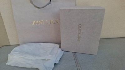   Authentic Jimmy Choo White/Light Pink Box 30x25x12 cm + Original Papiertüte