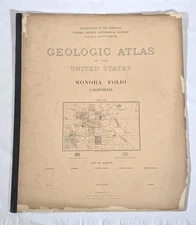 Antique 1897 USGS Geologic Folio #41 Sonora California Original Atlas Maps