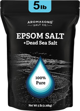 Aromasong Epsom Salt Dead Sea Bath Salt 5 lb Bulk Pure Foot Muscle Soak