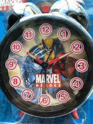Marvel Wolverine Silver Surfer Playworks Alarm Clock  Marvel Superhero  NEW MIP