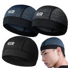 Cooling Bald Dome Skull Cap Moisture Sweat Wicking Helmet Liner Sport Beanie Cap