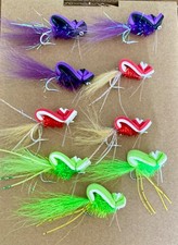 Salt Water Flies, Red Fish Flies, Gurglers, Fly Fishing, 6 on # 2 Hooks, A21