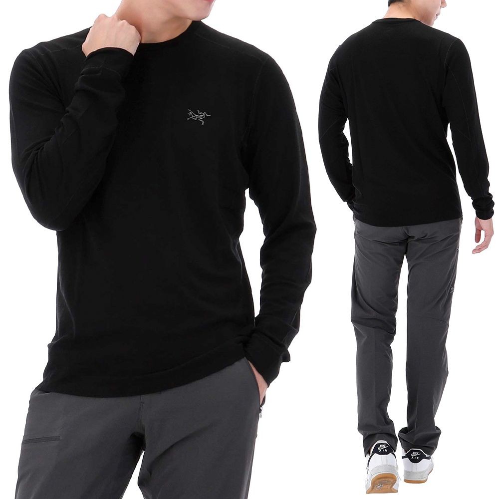 ARC'TERYX T shirt girocollo Arc Teryx RHO lana merino nero 117948045