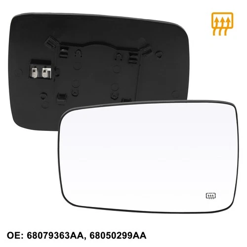 Driver Side Heated Mirror Glass Replace w/ Backing Plate for Ram 2500 2011-2022