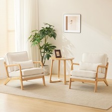 Mid-Century Accent Chair with Lumbar Pillow
