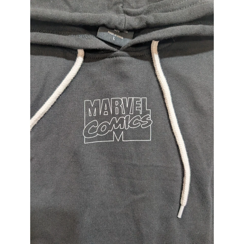 Moletom cropped feminino Marvel Comic icônico confortável loungewear lã tamanho médio - Imagem 2 de 4