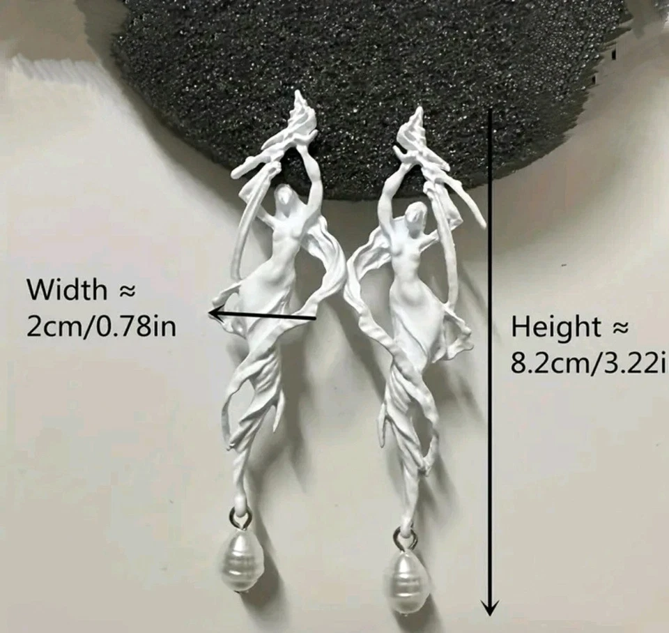 Pendientes Avant Gard Sirena Reina Postes de Titanio Hada Capricho Fantasía Foto 3 de 4