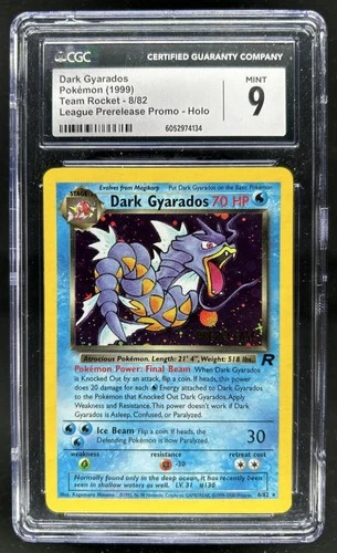 2000 Pokemon Team Rocket Dark Gyarados Prerelease Holo #8/82 CGC 9