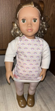Our Generation Doll Battat 18" Ginger Blonde Hair Green Eyes Pink Shirt Boots EC