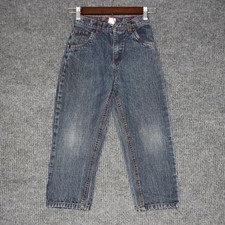 RU Kids Jeans Size 6 Blue Denim Straight Leg Embroidered Skater Y2K Grunge