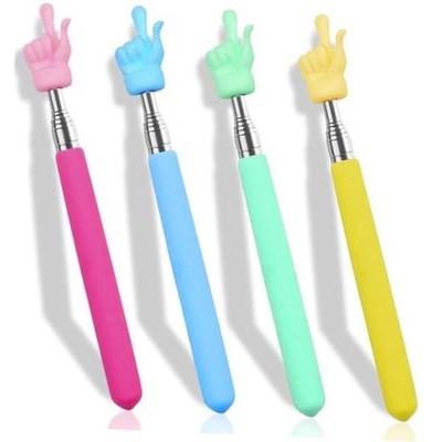 4PCS Retractable Teacher Pointer for Classroom Kids Reading, Mini Multi
