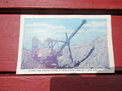 Strip Mine Postcard 32 Cubic Yard Stripping Shovel United Mine No. 1 Cuba, ILL.