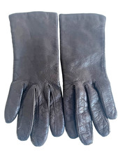 Lined Split Wrist Leather Gloves Brown Size 6.5 Small Italy Soft
