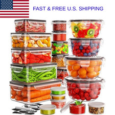 40 PCS Airtight Food Storage Containers Set Leakproof BPA Free w/ Labels