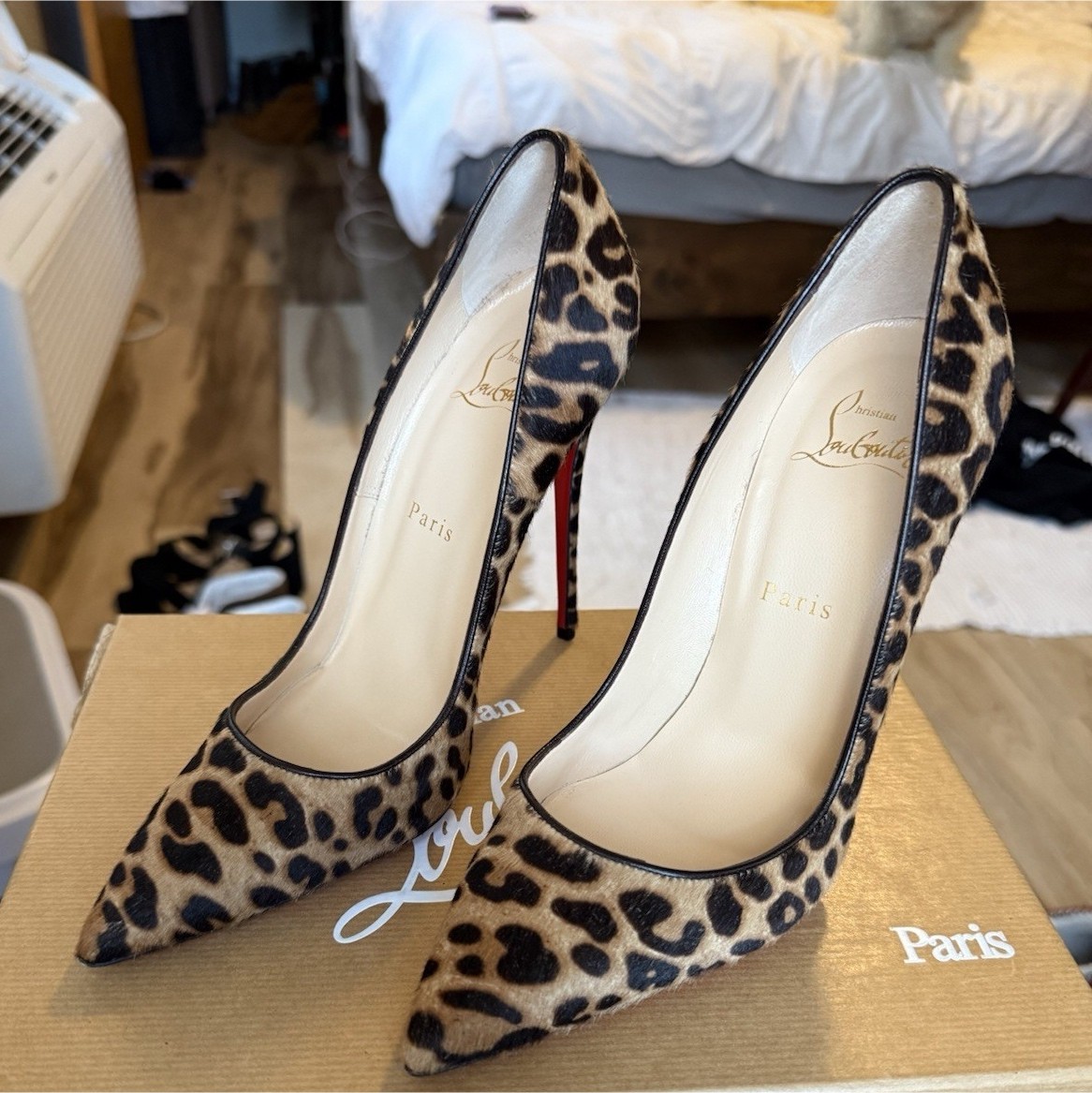 Christian Louboutin Animal Print Pumps Brown Black Pony Hair EU 38