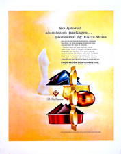 Ekco Alcoa Containers Sculptured Aluminum Packaging Vintage Magazine Print Ad