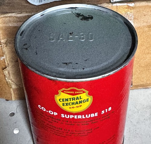 Farmers Union Co-Op SuperLube 518 Motor Oil Quart Can Hard To Find In Good Full - Picture 3 of 3