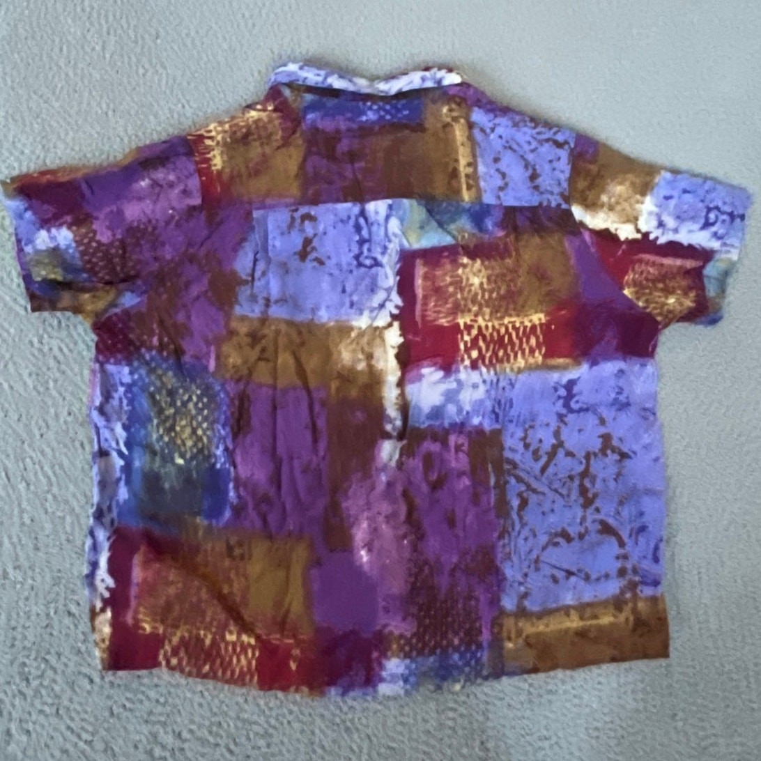 Jams World Button Top Medium Patchwork Crop Boxy … - image 5