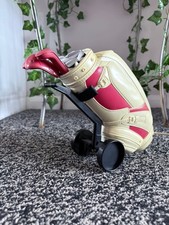Vintage Golf Bag Telephone Phone Landline-Golf Ball Push Button - White/Red
