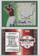 2020 Leaf Perfect Game National Showcase Metal Green Wave /4 Noah Miller Auto