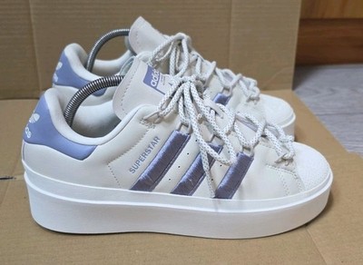 ADIDAS SUPERSTAR BONEGA BOLD SNEAKER GRÖßE UK 6,5 CREME & FLIEDER TADELLOS VERPACKT