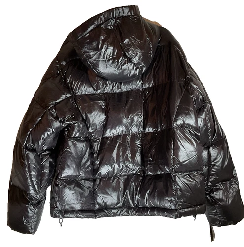 Broken Planet Men's Black Puffer Jacket Hooded Size L Multiple Zip Pockets EUC image 2
