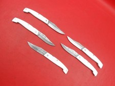 Custom Handmade 5 Pcs Pattern Damascus Pocket Knife White Resin Handle F2101
