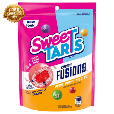Chewy Fusions Candy Fruit Punch Medley Sweet and Tart 9 Ounce