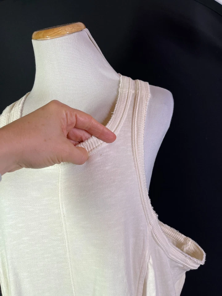 Anthropologie Daily Practice Plus Size 2X Cream Knit Jumpsuit Zip Back - Image 4 of 4