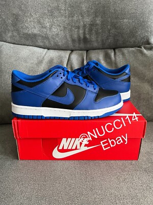 Size 7Y - Nike Dunk Low Retro Black Hyper Cobalt GS with Receipt