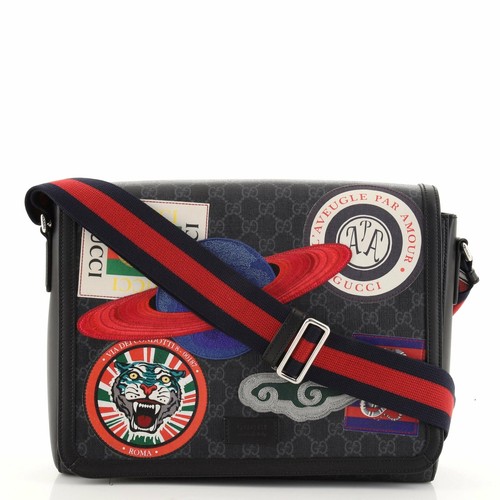 Gucci Night Courrier Flap Messenger GG Coated Canvas with Applique Large |  eBay